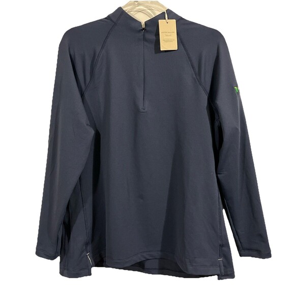Peter Millar  1/4 Zip Perth Raglan Long Sleeve Pullover Womens XL Navy Blue Golf - Picture 1 of 10